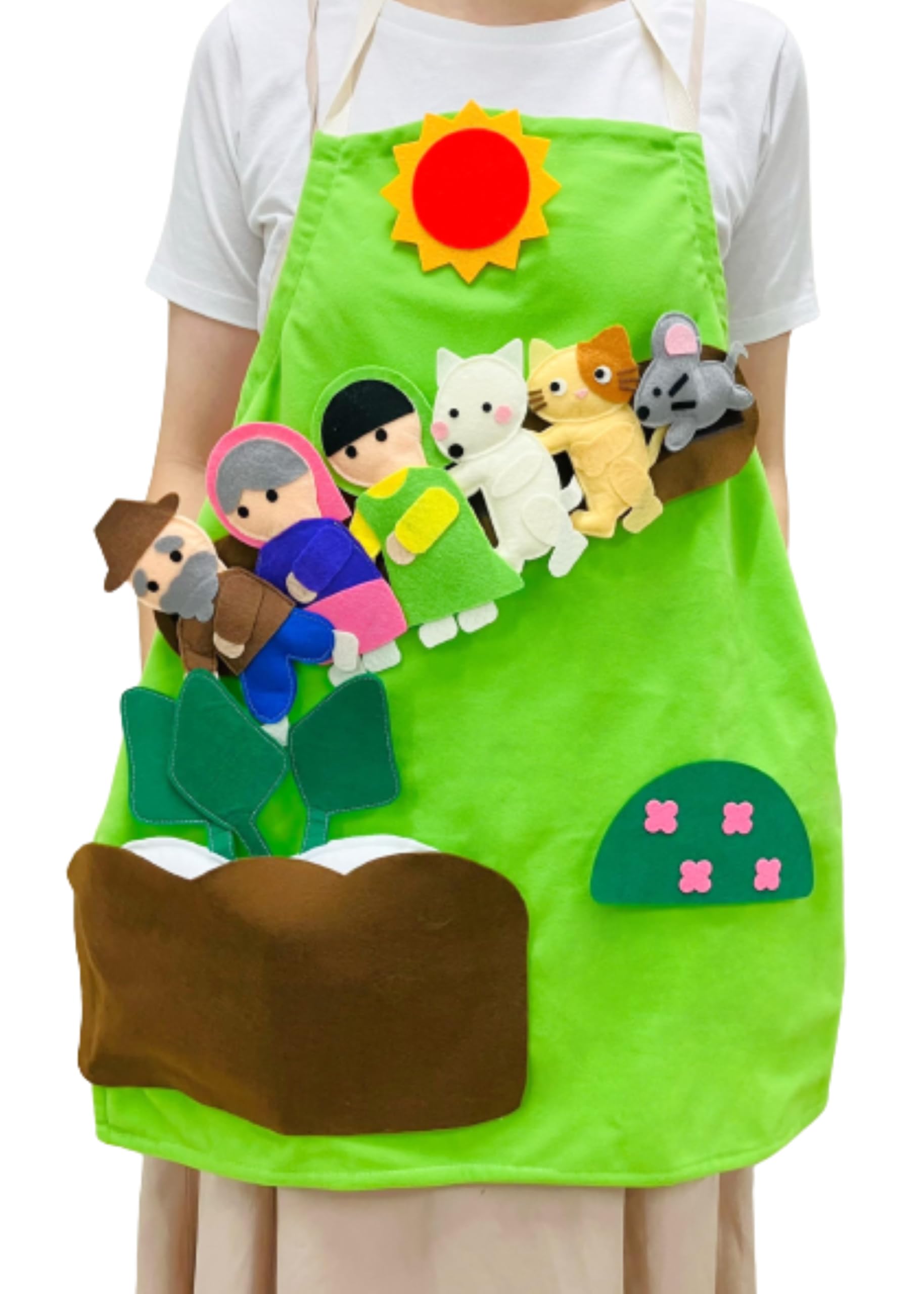 История Текутекумо Большая репа Большая репа Кукольный театр Детский фартук для учителя Фартук Apron® (1. набор)